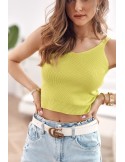 Short knitted blouse with straps, lime MP32858 - Online store - Boutique